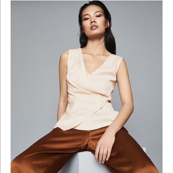 Reiss Tops - NWT Reiss Wendy Wrap Front Satin Blouse Top